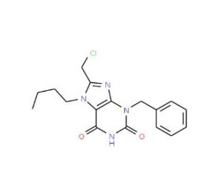 3-benzyl-7-butyl-8-(chloromethyl)-3,7-dihydro-1H-purine-2,6-dione - chemical structure image