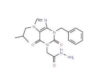 (3-Benzyl-7-isobutyl-2,6-dioxo-2,3,6,7-tetrahydro-purin-1-yl)-acetic acid hydrazide - chemical structure image