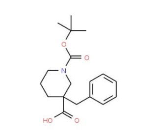 3-Benzyl-piperidine-1,3-dicarboxylic acid 1-tert-butyl ester (CAS 170838-83-2) - chemical structure image