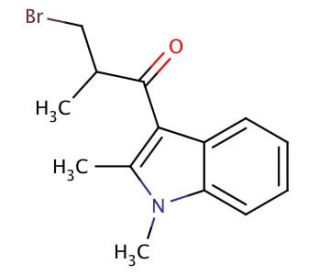 3-Bromo-1-(1,2-dimethyl-1H-indol-3-yl)-2-methylpropan-1-one - chemical structure image