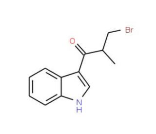 3-Bromo-1-(1H-indol-3-yl)-2-methylpropan-1-one - chemical structure image