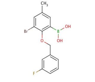 3-Bromo-2-(3′-fluorobenzyloxy)-5-methylphenylboronic acid (CAS 849062-40-4) - chemical structure image