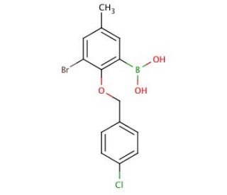 3-Bromo-2-(4′-chlorobenzyloxy)-5-methylphenylboronic acid (CAS 849052-18-2) - chemical structure image