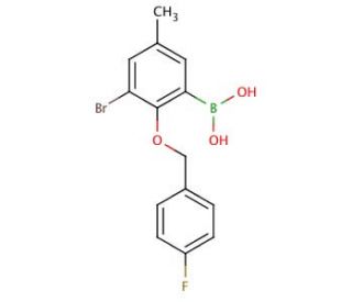 3-Bromo-2-(4′-fluorobenzyloxy)-5-methylphenylboronic acid (CAS 849062-41-5) - chemical structure image