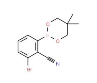 3-Bromo-2-cyanophenylboronic acid neopentyl glycol ester (CAS 883899-07-8) - chemical structure image