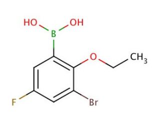 3-Bromo-2-ethoxy-5-fluorophenylboronic acid (CAS 352534-82-8) - chemical structure image