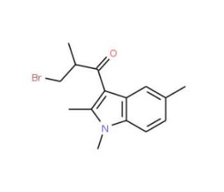 3-Bromo-2-methyl-1-(1,2,5-trimethyl-1H-indol-3-yl)propan-1-one - chemical structure image