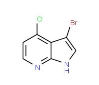 3-Bromo-4-chloro-1H-pyrrolo[2,3-b]pyridine (CAS 1000340-39-5) - chemical structure image