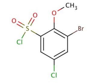 3-bromo-5-chloro-2-methoxybenzenesulfonyl chloride - chemical structure image