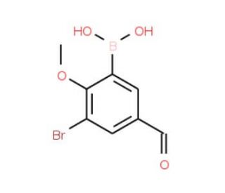 3-Bromo-5-formyl-2-methoxyphenylboronic acid (CAS 1072951-80-4) - chemical structure image