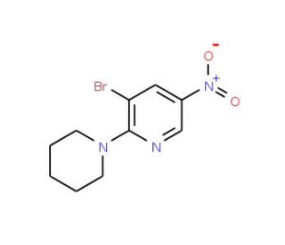 3-Bromo-5-nitro-2-(piperidin-1-yl)pyridine (CAS 1065074-87-4) - chemical structure image