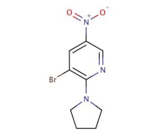 3-Bromo-5-nitro-2-(pyrrolidin-1-yl)pyridine (CAS 1065074-81-8) - chemical structure image