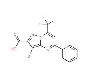 3-Bromo-5-phenyl-7-(trifluoromethyl)pyrazolo-[1,5-a]pyrimidine-2-carboxylic acid - chemical structure image