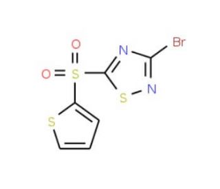 3-Bromo-5-(thiophen-2-ylsulfonyl)-1,2,4-thiadiazole - chemical structure image
