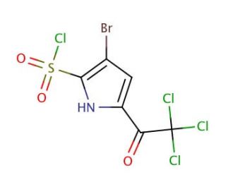3-bromo-5-(trichloroacetyl)-1H-pyrrole-2-sulfonyl chloride - chemical structure image