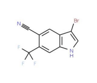 3-Bromo-6-(trifluoromethyl)-1H-indole-5-carbonitrile - chemical structure image