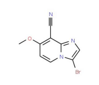 3-Bromo-7-methoxyimidazo[1,2-a]pyridine-8-carbonitrile (CAS 1072944-45-6) - chemical structure image