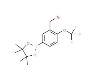 (3-Bromomethyl-4-trifluoromethoxyphenylboronic acid, pinacol ester (CAS 1073354-06-9) - chemical structure image