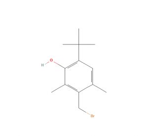 3-(Bromomethyl)-6-(1,1-dimethylethyl)-2,4-dimethylphenol (CAS 93982-04-8) - chemical structure image