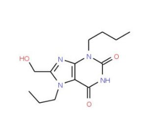 3-Butyl-8-hydroxymethyl-7-propyl-3,7-dihydro-purine-2,6-dione - chemical structure image