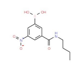 3-(Butylcarbamoyl)-5-nitrobenzeneboronic acid (CAS 871332-89-7) - chemical structure image