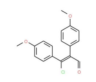 3-Chloro-2,3-bis(4-methoxyphenyl)acrylaldehyde (CAS 19881-70-0) - chemical structure image