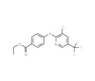 3-Chloro-2-[4-(ethoxycarbonyl)phenoxy]-5-(trifluoromethyl)pyridine (CAS 105626-86-6) - chemical structure image