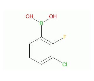 3-Chloro-2-fluorobenzeneboronic acid (CAS 352535-82-1) - chemical structure image