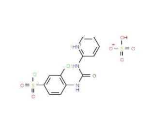 3-Chloro-4-(3-pyridin-2-yl-ureido)-benzenesulfonyl chloride hydrogen sulfate - chemical structure image