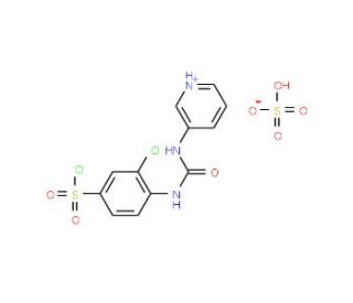 3-Chloro-4-(3-pyridin-3-yl-ureido)-benzenesulfonyl chloride hydrogen sulfate - chemical structure image