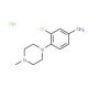 3-Chloro-4-(4-methyl-piperazin-1-yl)-phenylamine hydrochloride - chemical structure image
