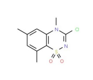 3-Chloro-4,6,8-trimethyl-4H-1,2,4-benzothiadiazin-1,1-dioxide - chemical structure image