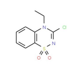 3-Chloro-4-ethyl-4H-1,2,4-benzothiadiazin-1,1-dioxide (CAS 107089-77-0) - chemical structure image