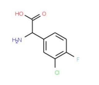 3-Chloro-4-fluoro-DL-phenylglycine (CAS 261762-99-6) - chemical structure image
