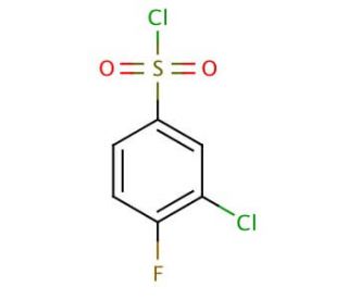 3-Chloro-4-fluorobenzenesulfonyl chloride (CAS 91170-93-3) - chemical structure image