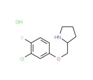 3-Chloro-4-fluorophenyl 2-pyrrolidinylmethylether hydrochloride - chemical structure image
