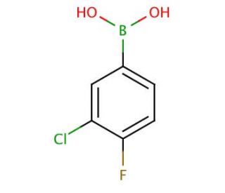 3-Chloro-4-fluorophenylboronic acid (CAS 144432-85-9) - chemical structure image