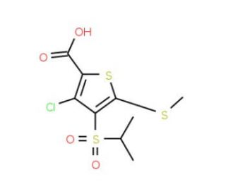 3-Chloro-4-(isopropylsulfonyl)-5-(methylthio)-thiophene-2-carboxylic acid (CAS 175202-23-0) - chemical structure image