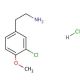 3-Chloro-4-methoxyphenethylamine hydrochloride (CAS 7569-60-0) - chemical structure image