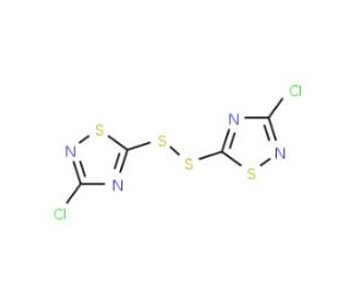 3-Chloro-5-[2-(3-chloro-1,2,4-thiadiazol-5-yl)disulfanyl]-1,2,4-thiadiazole (CAS 26542-77-8) - chemical structure image