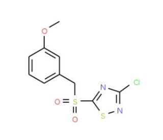 3-Chloro-5-(3-methoxybenzylsulfonyl)-1,2,4-thiadiazole - chemical structure image