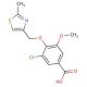 3-chloro-5-methoxy-4-[(2-methyl-1,3-thiazol-4-yl)methoxy]benzoic acid - chemical structure image