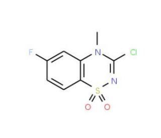 3-Chloro-6-fluoro-4-methyl-4H-1,2,4-benzothiadiazin-1,1-dioxide - chemical structure image
