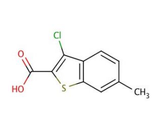 3-Chloro-6-methylbenzo[b]thiophene-2-carboxylic acid (CAS 34576-96-0) - chemical structure image