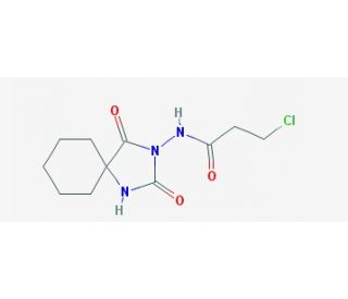 3-chloro-N-(2,4-dioxo-1,3-diazaspiro[4.5]dec-3-yl)propanamide - chemical structure image