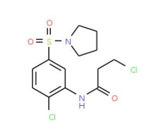 3-chloro-N-[2-chloro-5-(pyrrolidin-1-ylsulfonyl)phenyl]propanamide - chemical structure image