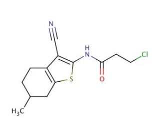 3-chloro-N-(3-cyano-6-methyl-4,5,6,7-tetrahydro-1-benzothien-2-yl)propanamide - chemical structure image