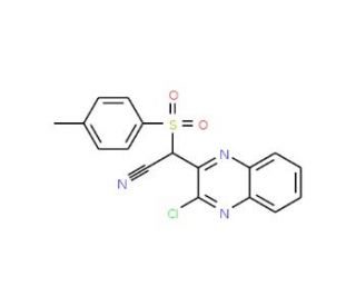 (3-Chloro-quinoxalin-2-yl)-(toluene-4-sulfonyl)-acetonitrile (CAS 121512-59-2) - chemical structure image