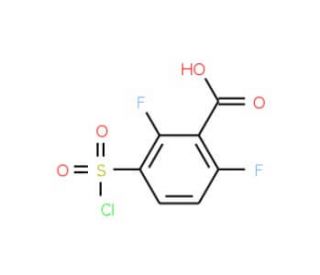 3-Chlorosulfonyl-2,6-difluoro-benzoic acid (CAS 142576-91-8) - chemical structure image