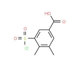 3-Chlorosulfonyl-4,5-dimethyl-benzoic acid (CAS 151104-64-2) - chemical structure image
